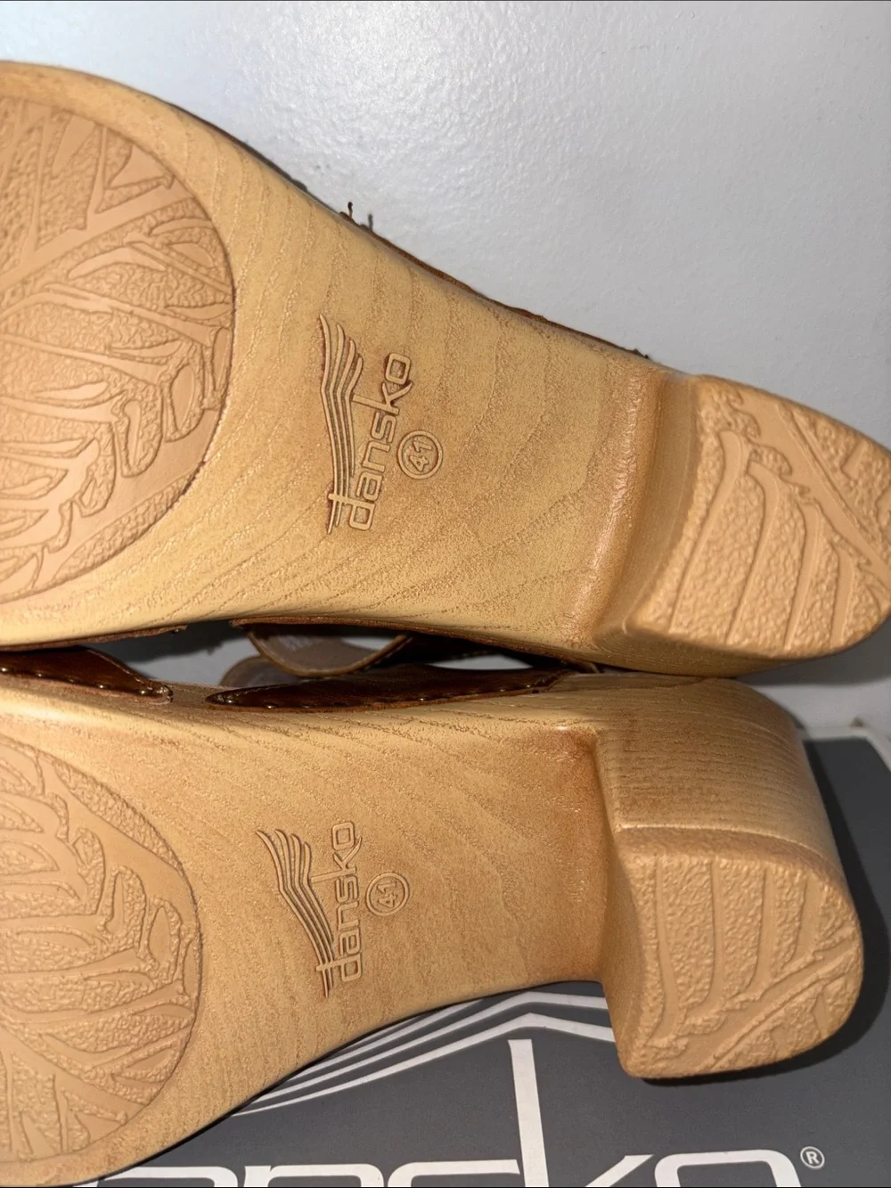 Women's Dansko Brown Leather Slingback Sandals with Block Heel size 41
